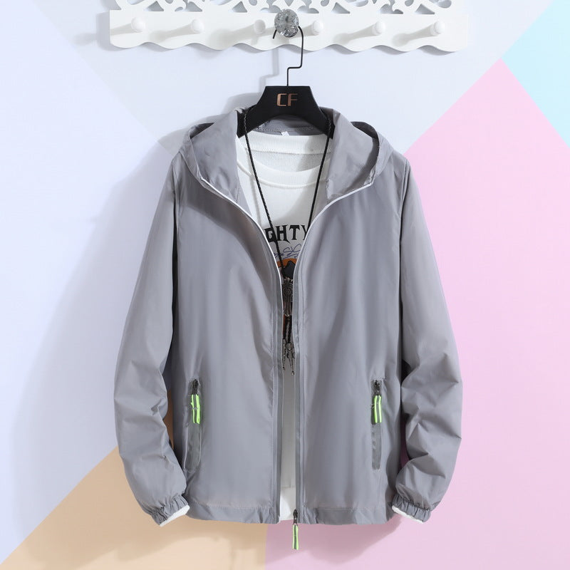 Reflective Zipper Sun Protection Clothes Men&