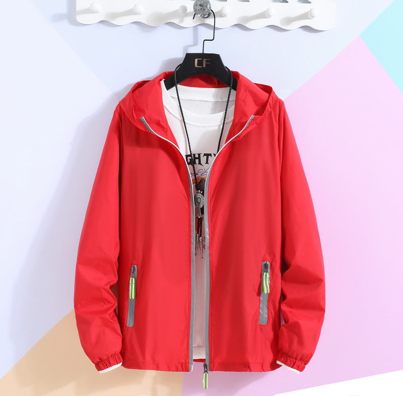 Reflective Zipper Sun Protection Clothes Men&