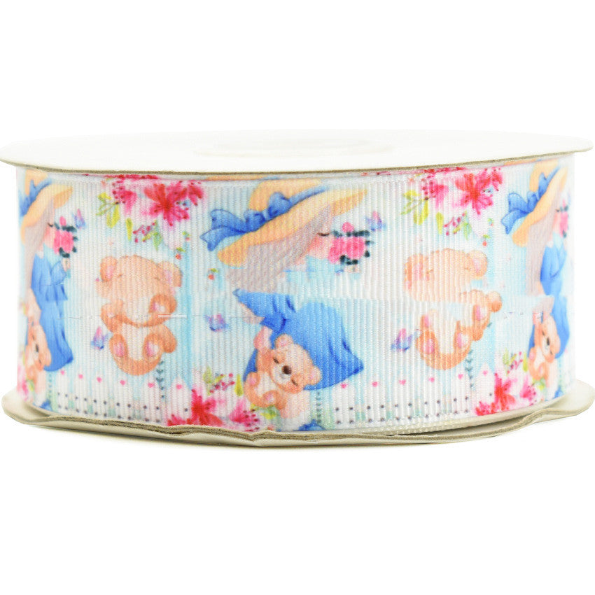 Cartoon Printed Ribbon Pet Shoes Clothing Hair Ornaments Accessories Ribbon Small Animal Ribbed Band Ribbon