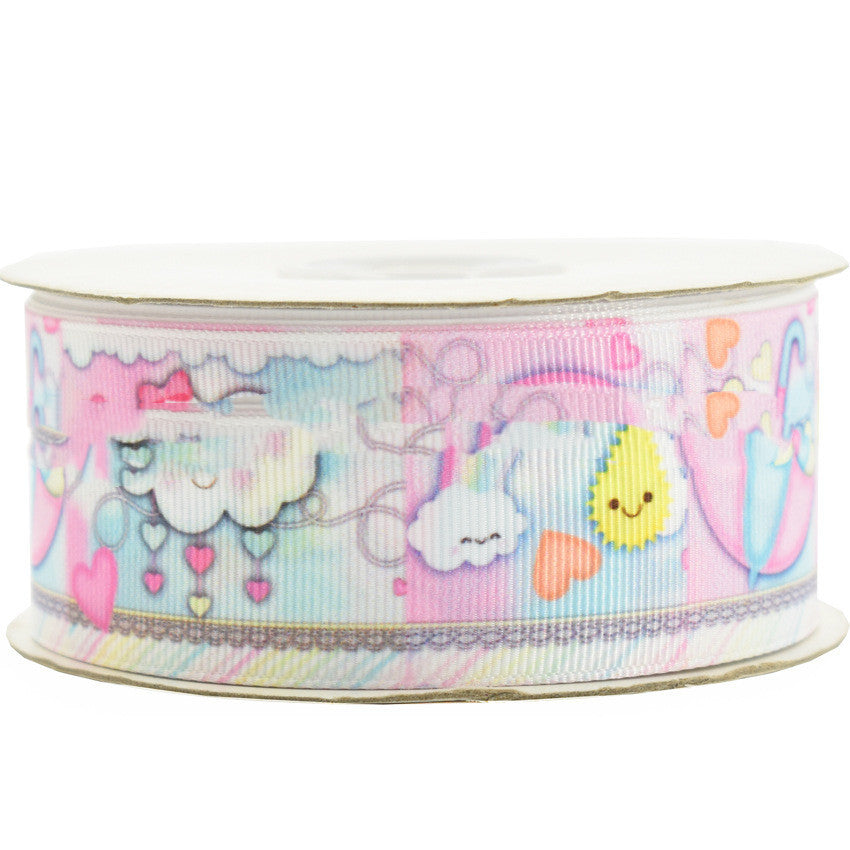 Cartoon Printed Ribbon Pet Shoes Clothing Hair Ornaments Accessories Ribbon Small Animal Ribbed Band Ribbon