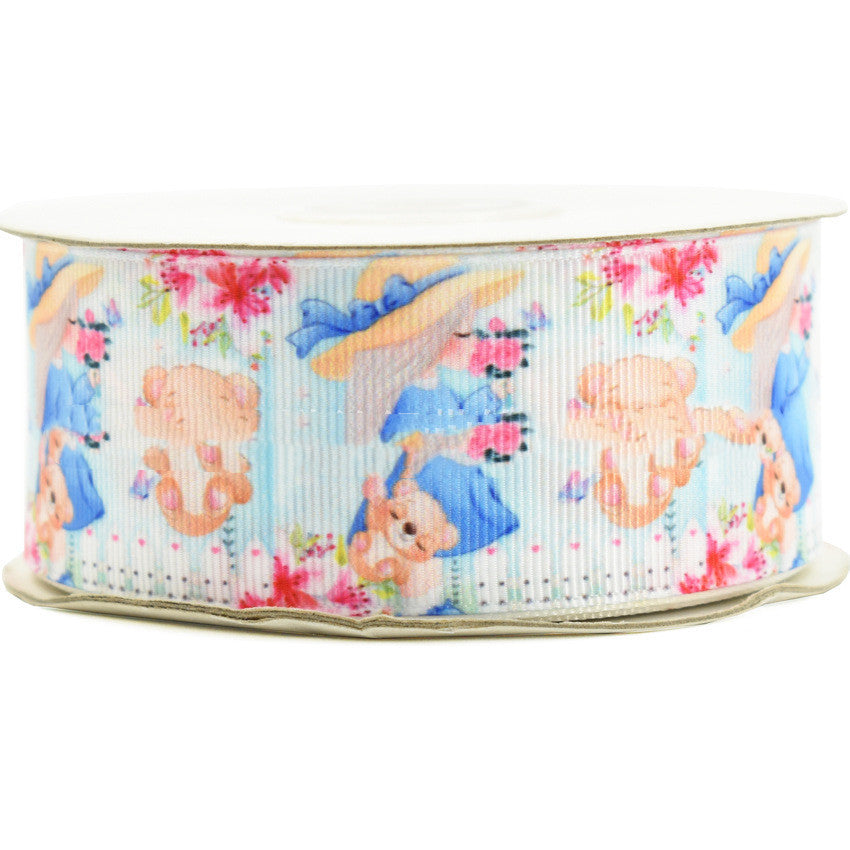 Cartoon Printed Ribbon Pet Shoes Clothing Hair Ornaments Accessories Ribbon Small Animal Ribbed Band Ribbon