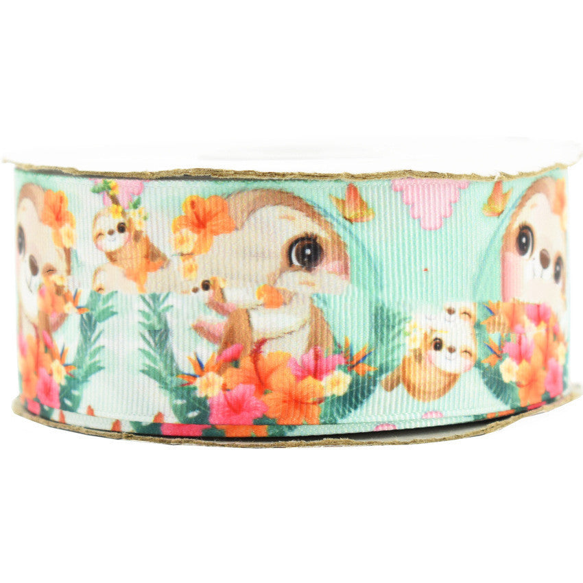 Cartoon Printed Ribbon Pet Shoes Clothing Hair Ornaments Accessories Ribbon Small Animal Ribbed Band Ribbon