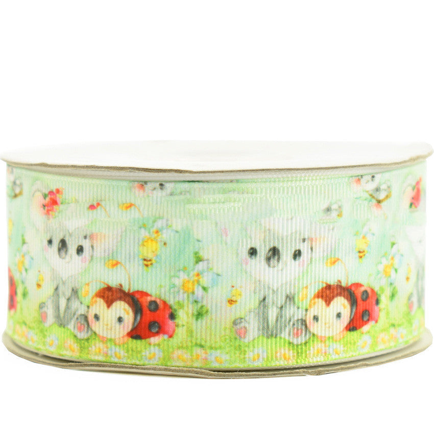 Cartoon Printed Ribbon Pet Shoes Clothing Hair Ornaments Accessories Ribbon Small Animal Ribbed Band Ribbon