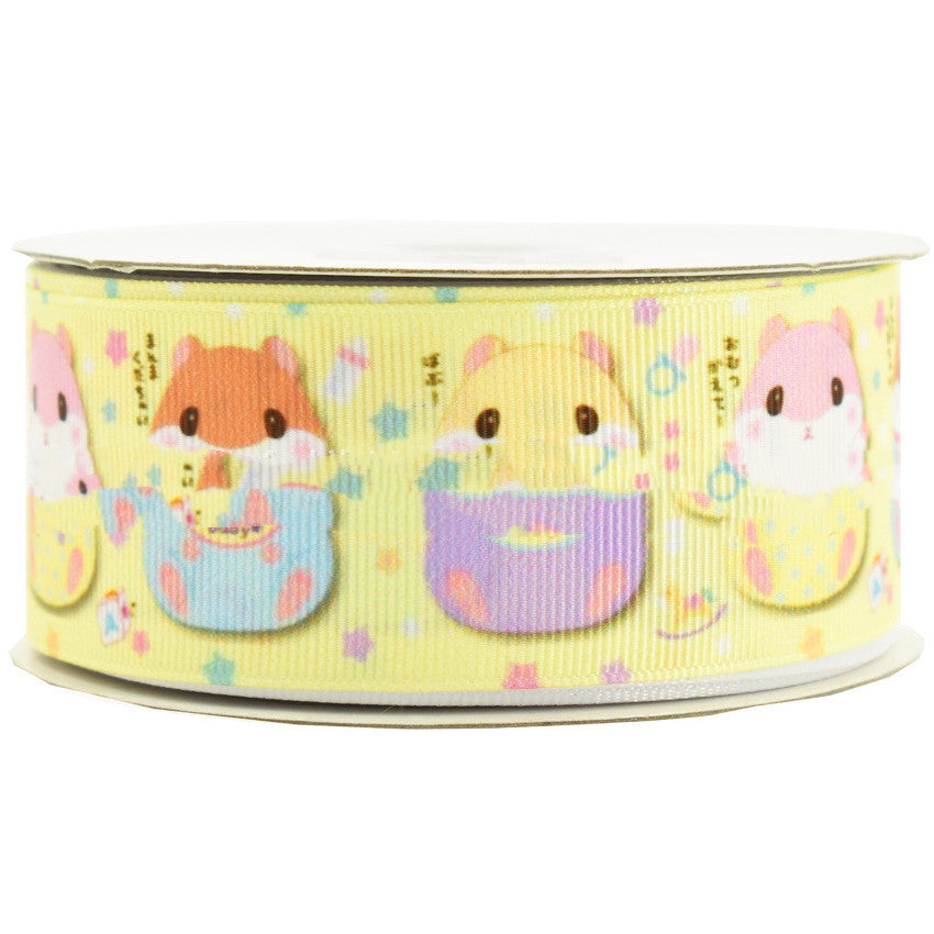 Cartoon Printed Ribbon Pet Shoes Clothing Hair Ornaments Accessories Ribbon Small Animal Ribbed Band Ribbon