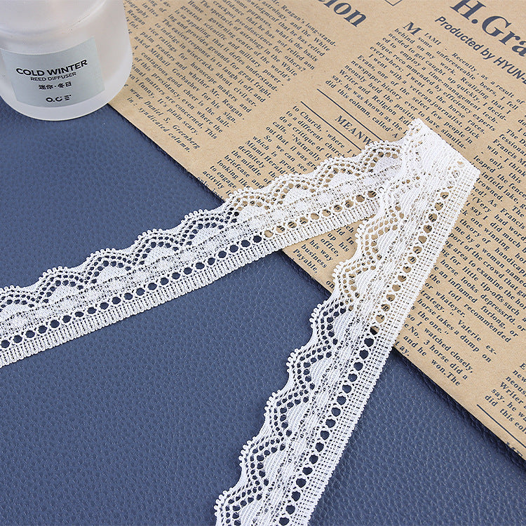 Elastic Lace Brocade Ammonia White Clothing Accessories