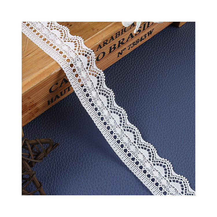 Elastic Lace Brocade Ammonia White Clothing Accessories